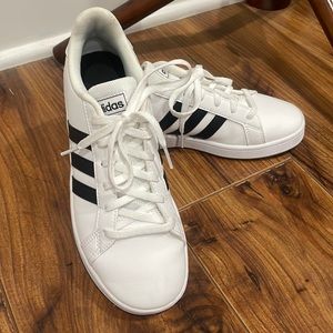 Adidas black and white shoes